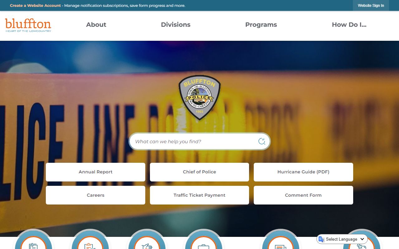 Bluffton Police Department for background check records