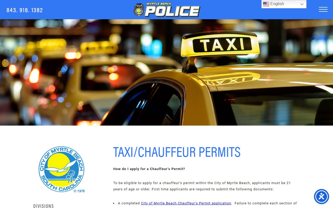 Myrtle Beach taxi permit background check requirements