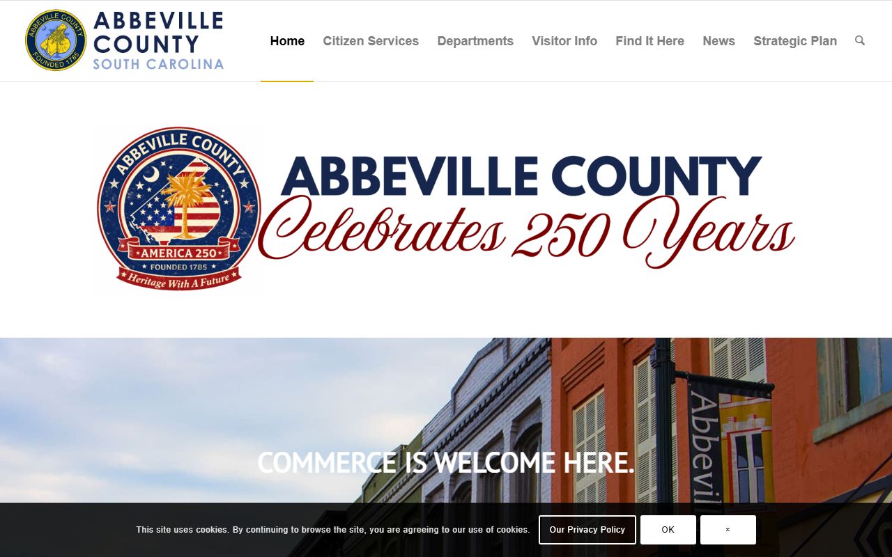 Abbeville County government website for background check records