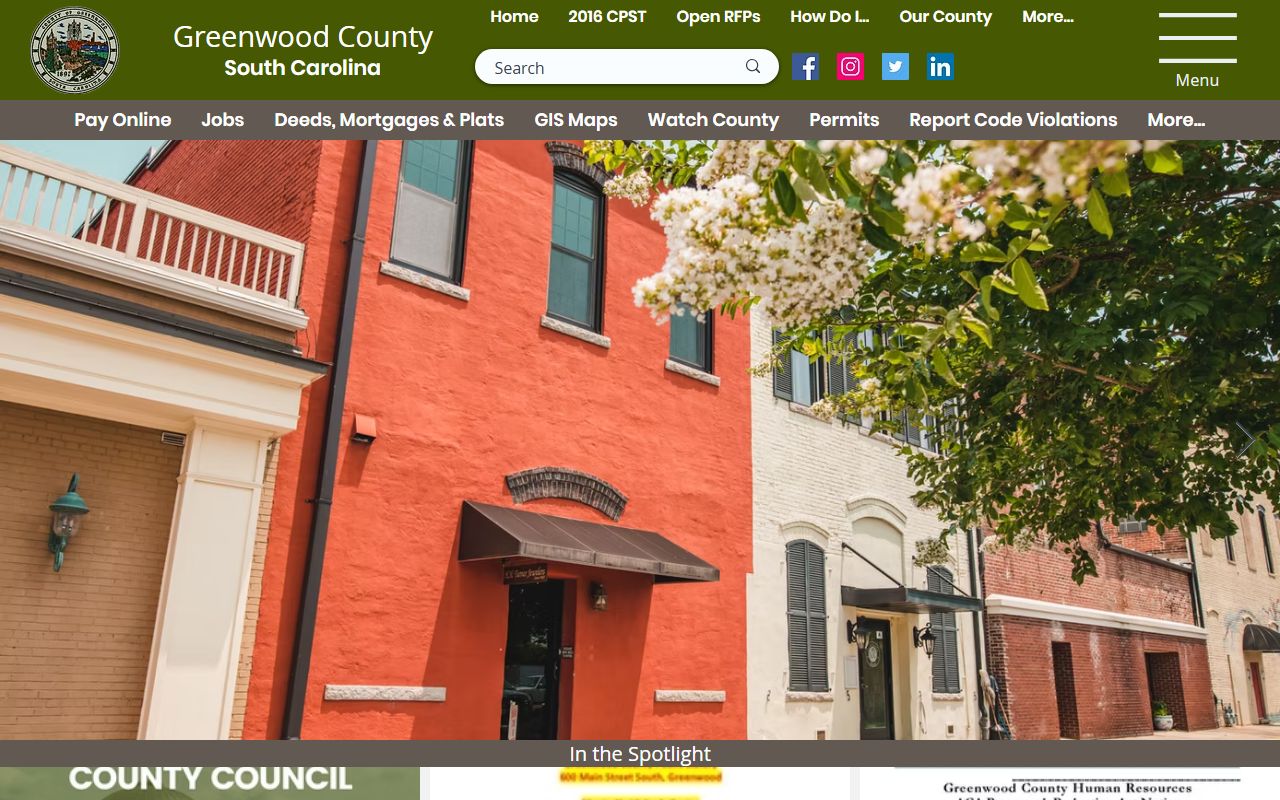 Greenwood County government website for background check records