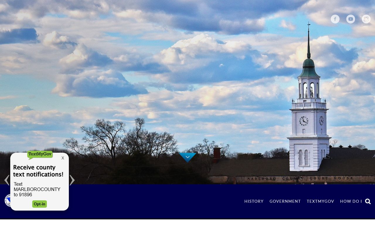 Marlboro County government website for background check record access