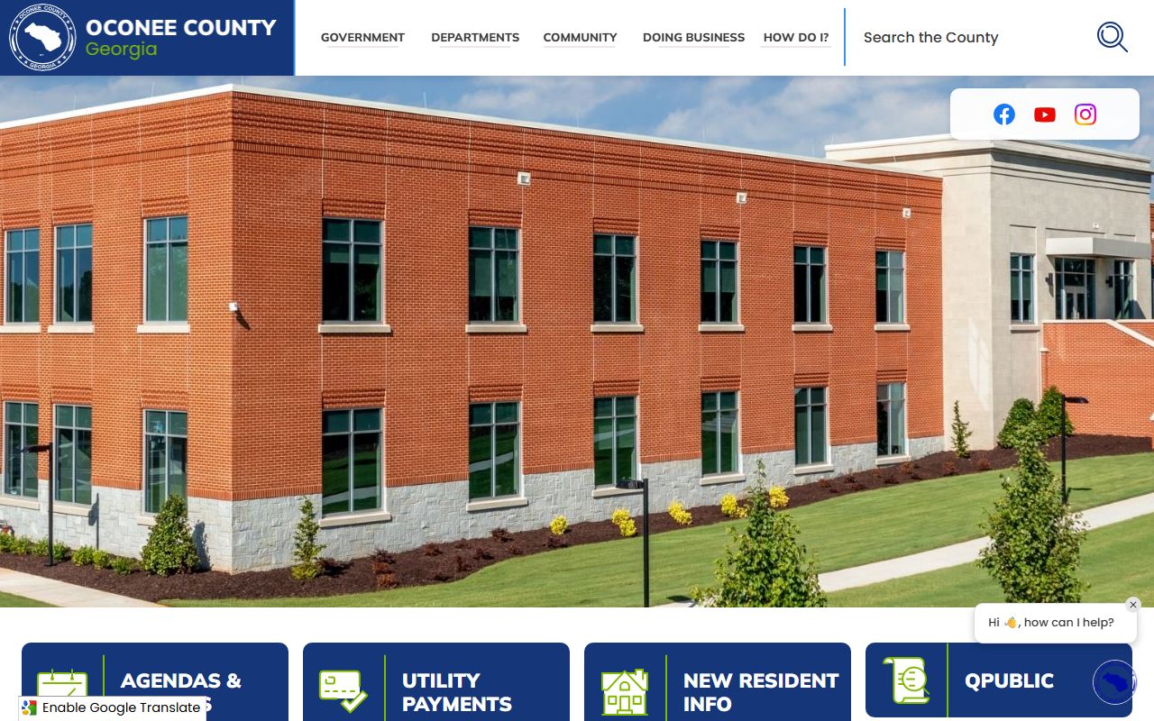 Oconee County government website for public records and background checks
