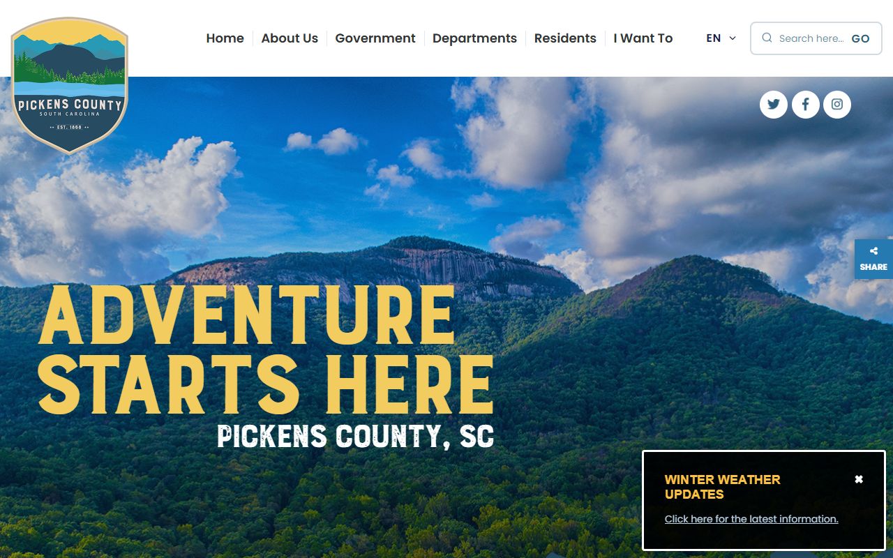Pickens County government website for public records and background check access