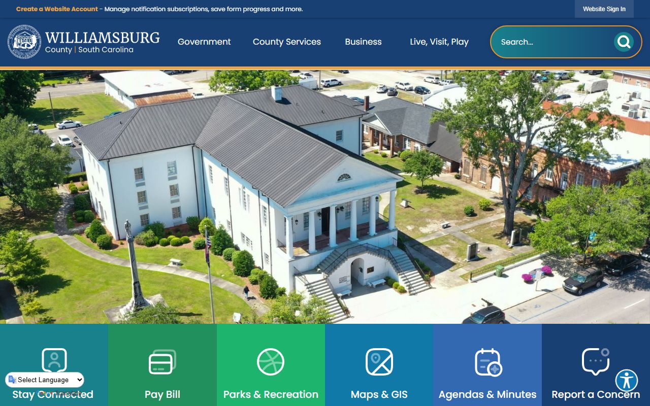 Williamsburg County government website for background check resources