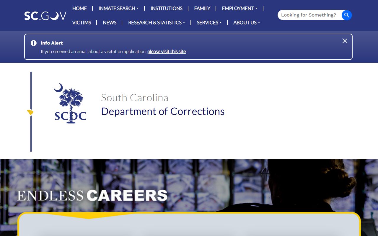 South Carolina Department of Corrections website for background check inmate records